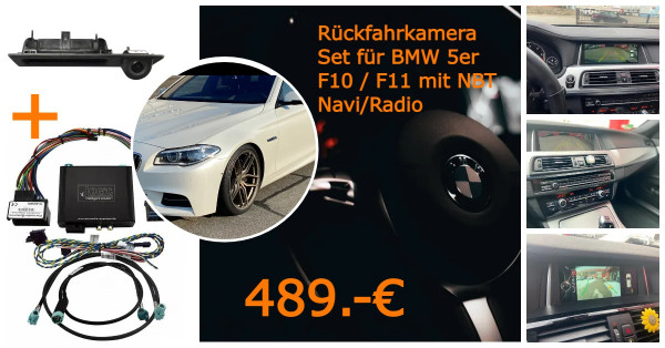 BMW 5er F10 / F11 mit NBT Navi/Radio Rückfahrkamera Set