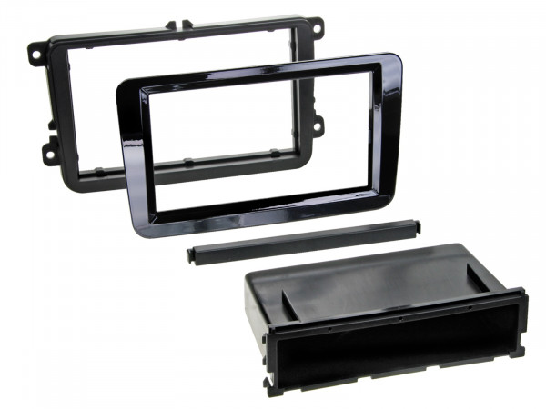2-DIN Radioblende mit Fach Seat/Skoda/VW Klavierlack