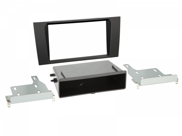2-DIN Radioblende für Audi A4 (B5/8D) - Farbe: schwarzOptional:Ablagefach