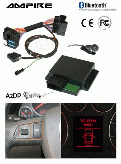Bluetooth Freisprecheinrichtung Audi Basic Concert II Kufatec mit MiniISO 36430 